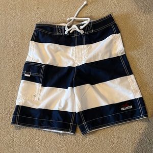 Blue and White Hollister Swimshorts